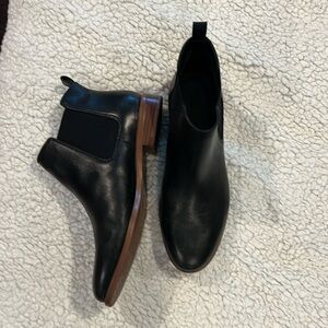 Clarks Black Ankle Boots with Brown Sole